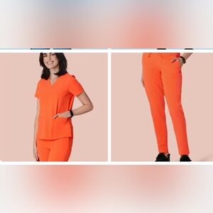 Mandala Orange scrub set xxs/xxs petite